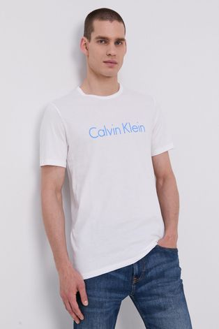 Calvin Klein Underwear T-shirt piżamowy kolor biały z nadrukiem