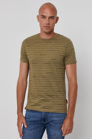 Tričko Pepe Jeans KIF pánské, béžová barva, vzorované