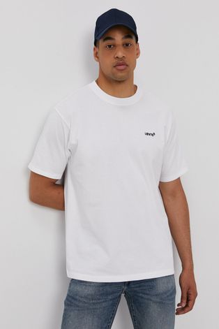 Levi's T-shirt męski kolor biały gładki