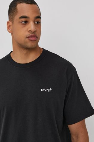 Μπλουζάκι Levi's ανδρικό, χρώμα: μαύρο