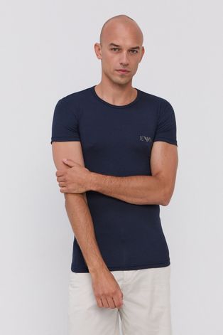Emporio Armani Underwear T-shirt (2-pack) męski kolor granatowy z nadrukiem