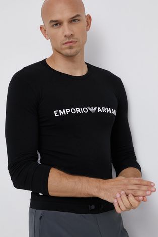 Emporio Armani Underwear Longsleeve męski kolor czarny z nadrukiem
