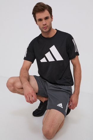 Tričko adidas Performance pánske, čierna farba, s potlačou