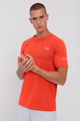 Тениска Under Armour мъжка в оранжево с принт