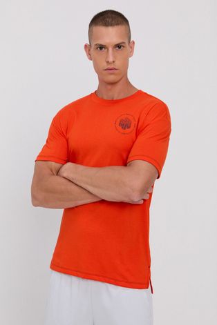 Under Armour T-shirt męski kolor pomarańczowy z nadrukiem