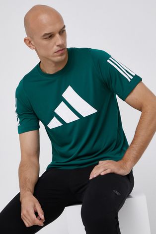 Тениска adidas Performance мъжка в зелено с принт