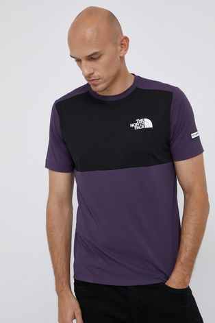 The North Face T-shirt męski kolor fioletowy z nadrukiem