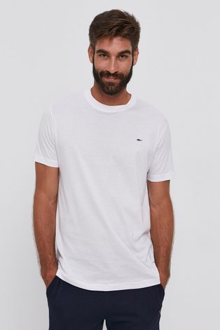 Bavlnené tričko Paul&Shark biela farba, jednofarebné