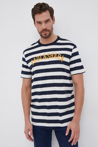 Paul&Shark T-shirt bawełniany kolor granatowy wzorzysty