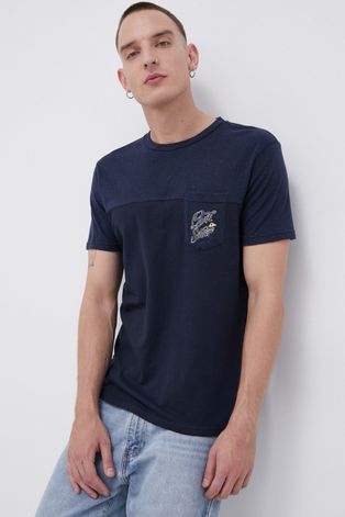 Quiksilver T-shirt męski kolor granatowy z nadrukiem