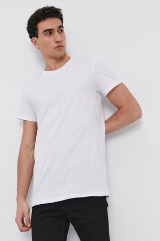 Bavlnené tričko Resteröds (2-pack) biela farba, jednofarebné