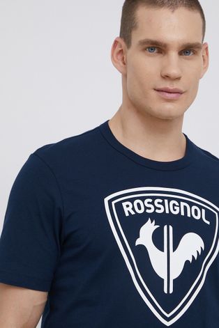 Памучна тениска Rossignol в тъмносиньо с принт