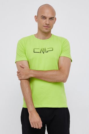 CMP T-shirt męski kolor zielony z nadrukiem