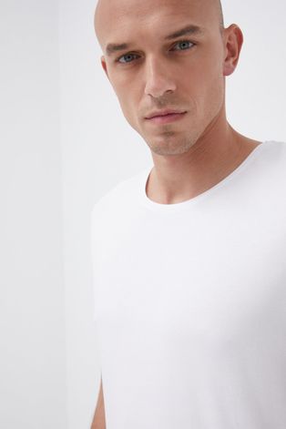 Resteröds T-shirt męski kolor biały gładki