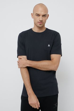Burton T-shirt bawełniany kolor czarny gładki