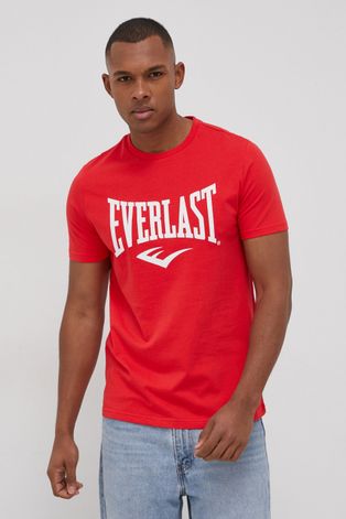 Памучна тениска Everlast в червено с принт