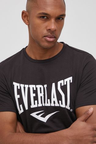 Бавовняна футболка Everlast колір чорний з принтом
