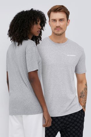 Karl Lagerfeld T-shirt kolor szary melanżowy