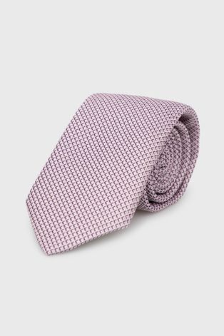 Краватка з домішкою шовку BOSS колір рожевий