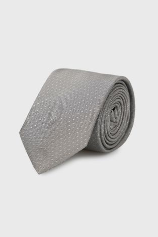 Μεταξωτή γραβάτα HUGO χρώμα: γκρι