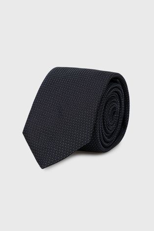 Μεταξωτή γραβάτα HUGO χρώμα: μαύρο