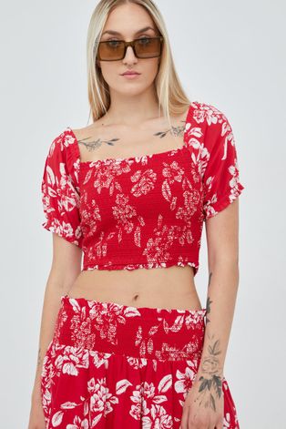 Блузка Superdry женская цвет красный принт цветы
