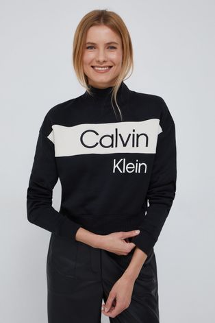 Кофта Calvin Klein Jeans женская цвет чёрный узор