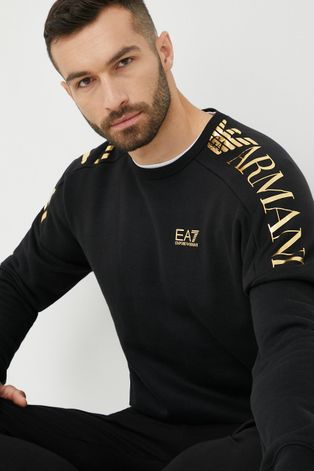 EA7 Emporio Armani bluza męska kolor czarny z nadrukiem
