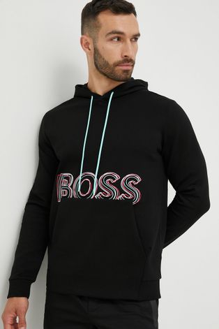 Кофта BOSS Boss Athleisure чоловіча колір чорний з аплікацією