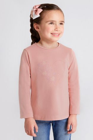 Mayoral longsleeve bawełniany dziecięcy kolor różowy