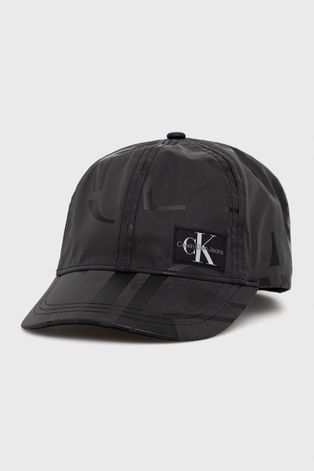 Calvin Klein Jeans czapka dziecięca kolor czarny wzorzysta