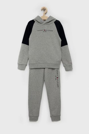 Детский хлопковый спортивный костюм Tommy Hilfiger цвет серый