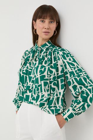 Elisabetta Franchi bluzka damska kolor zielony wzorzysta