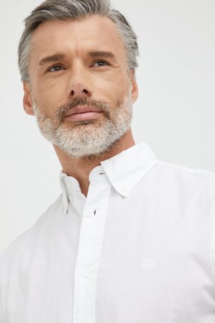 Бавовняна сорочка Tommy Hilfiger чоловіча колір білий regular комір button-down