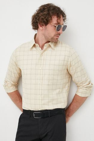 Бавовняна сорочка Polo Ralph Lauren чоловіча колір бежевий regular класичний комір