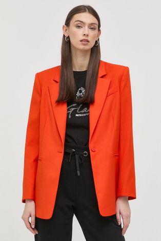 Пиджак Patrizia Pepe цвет оранжевый однобортный однотонная
