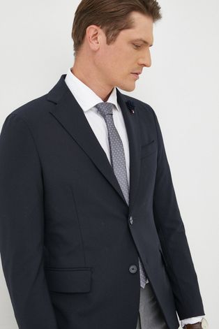 Пиджак с примесью шерсти Tommy Hilfiger мужская цвет синий