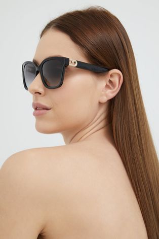 Сонцезахисні окуляри Furla жіночі колір чорний