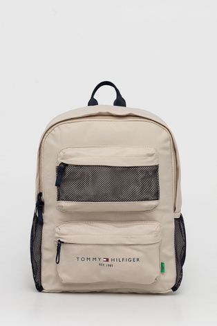 Tommy Hilfiger plecak dziecięcy kolor beżowy duży z nadrukiem