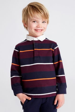 Детска тениска с яка Mayoral в бордо с десен