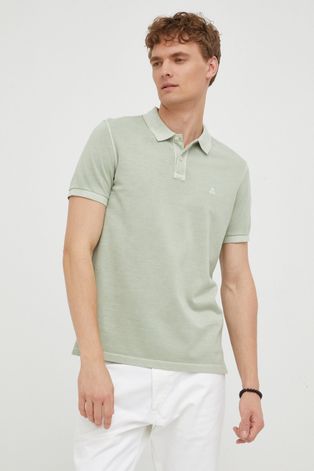 Pamučna polo majica Marc O'Polo boja: zelena, jednobojni model