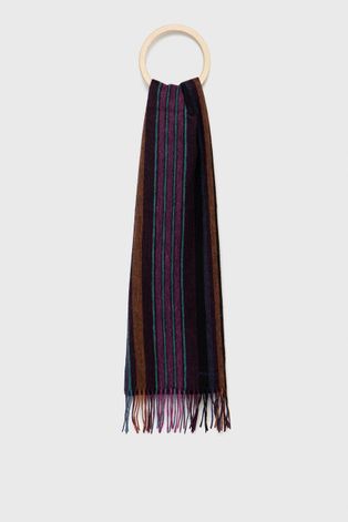 Шерстяной шарф PS Paul Smith цвет фиолетовый узорный