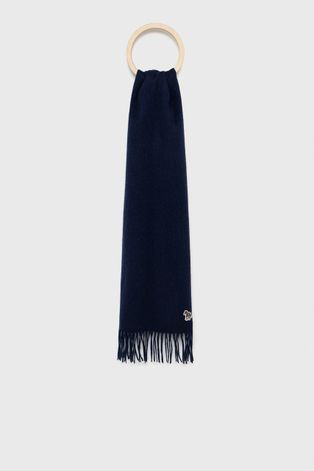 Шерстяной шарф PS Paul Smith цвет синий однотонный