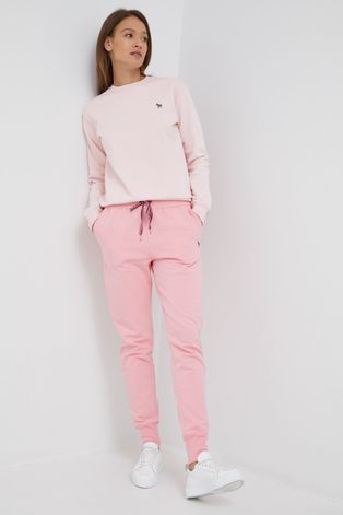 Βαμβακερό παντελόνι PS Paul Smith χρώμα: ροζ