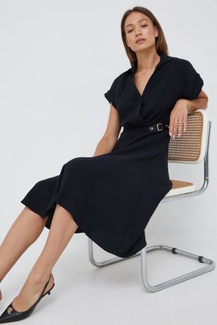 Lauren Ralph Lauren ruha fekete, midi, harang alakú