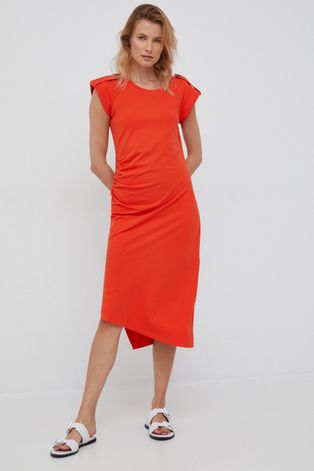 Платье Lauren Ralph Lauren цвет оранжевый midi прямая