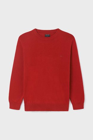Дитячий бавовняний светер Mayoral колір червоний легкий