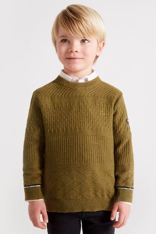 Детски пуловер Mayoral в зелено от лека материя