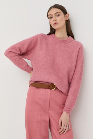 Pulover s dodatkom vune Tiger Of Sweden za žene, boja: ružičasta, lagani