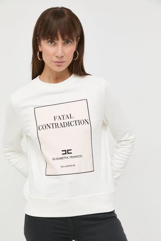 Elisabetta Franchi bluza damska kolor biały z aplikacją
